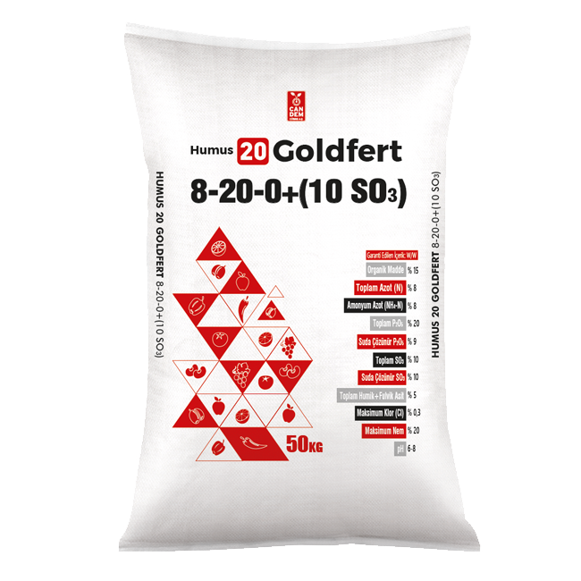 Goldfert 8-20-0 Organomi̇neral Gübre (50 Kg)/ilkbahar Sebze Meyve Gübresi