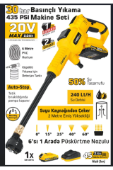 SGS AKÜLÜ BASINÇLI YIKAMA MAKİNESİ SETİ 30 BAR