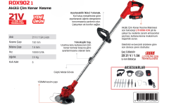 RODEX  AKÜLÜ TIRPAN / OT BİÇME/ 10.000 DEVİR/ ÇİM KENAR BİÇME