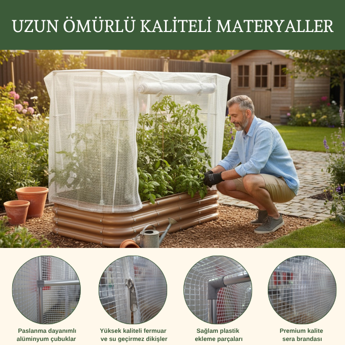 Modüler Yükseltilmiş Bahçe Yatağı No:7 Seralı